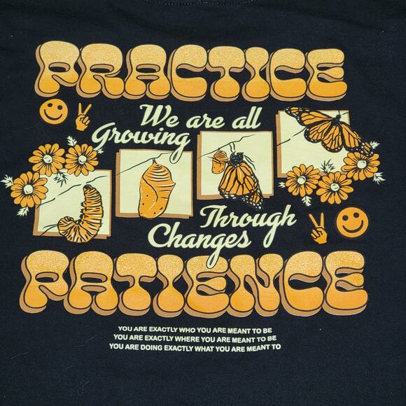 Dravus Black Unisex Tee "Practice Patience" - Size XL - Picture 2 of 5